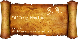 Zárug Maxima névjegykártya